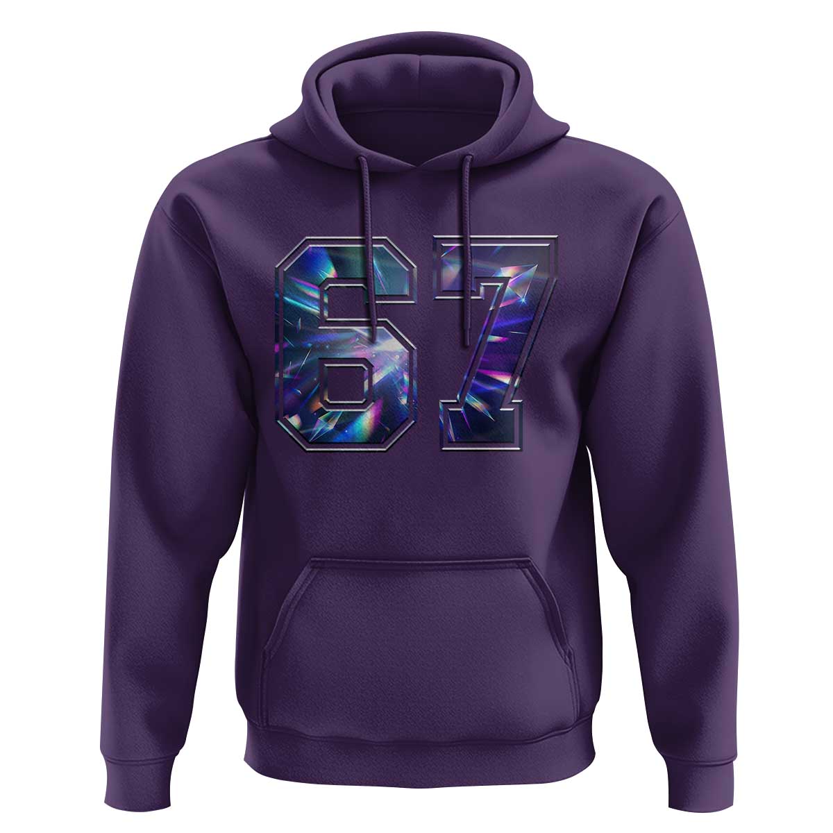 Prism Rainbow Effect Printed Hoodie Six Seven 67 Meme