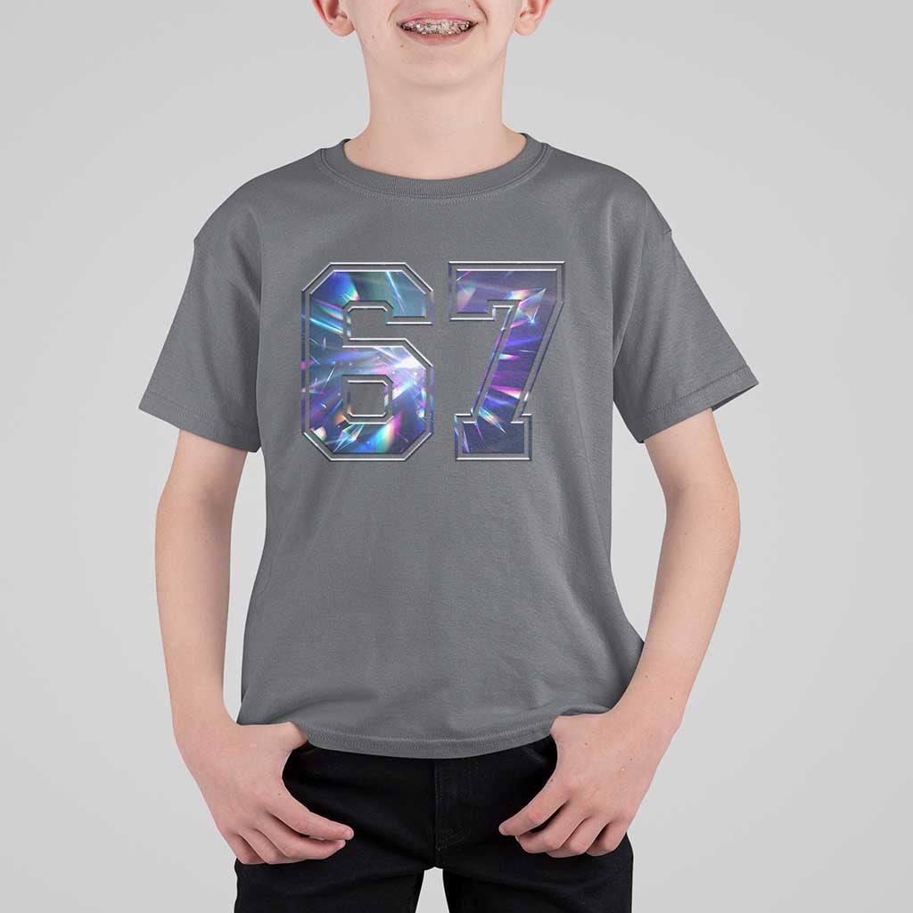 Prism Rainbow Effect Printed T Shirt For Kid Six Seven 67 Meme