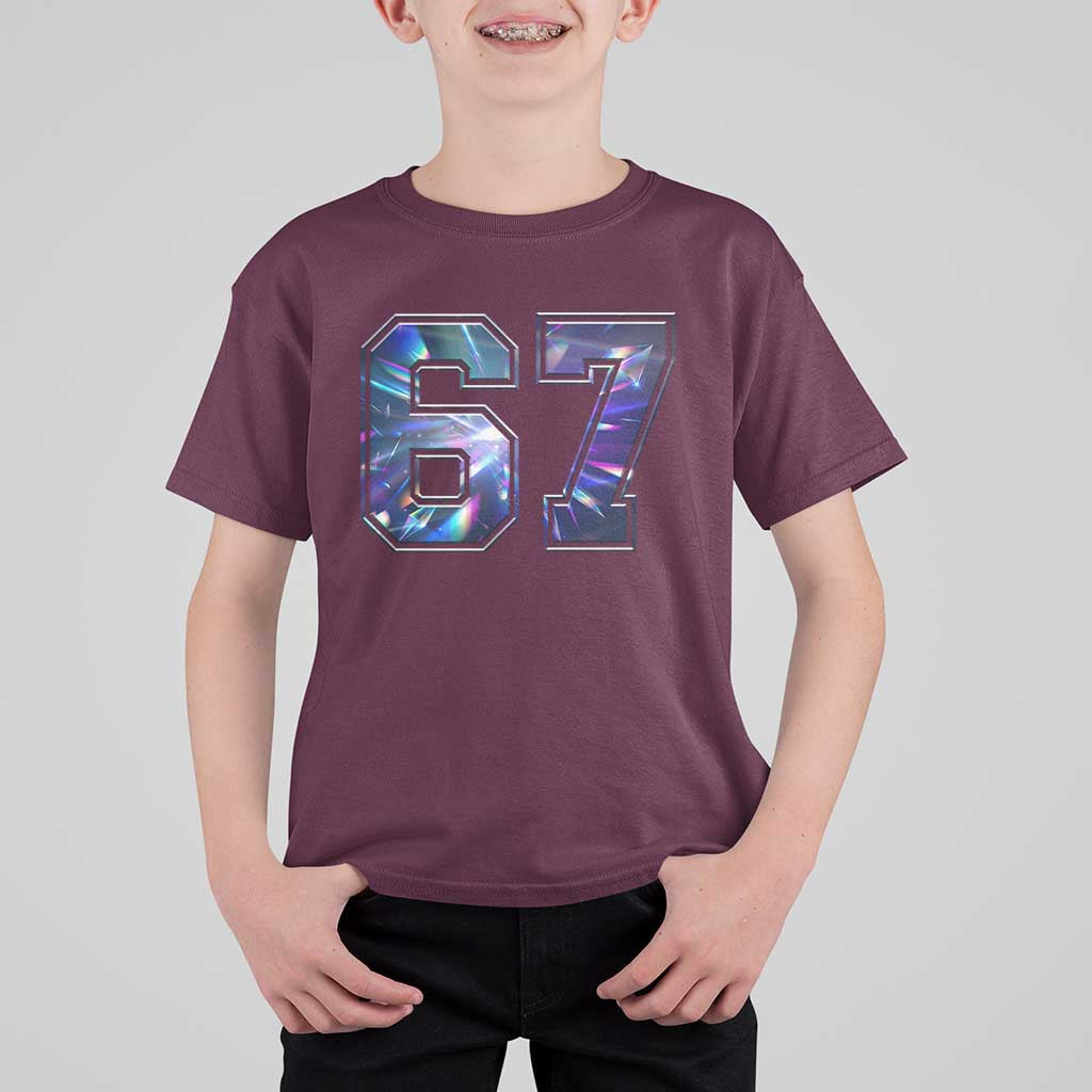 Prism Rainbow Effect Printed T Shirt For Kid Six Seven 67 Meme