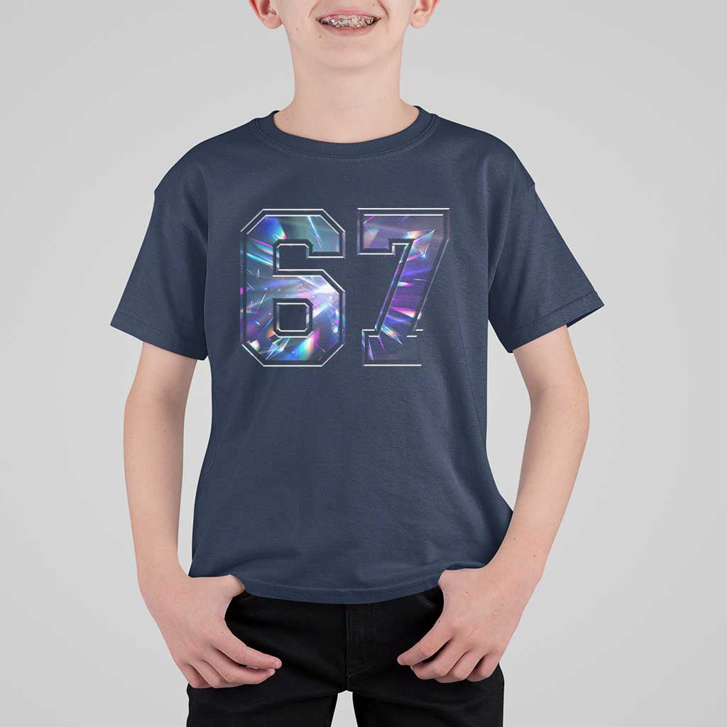 Prism Rainbow Effect Printed T Shirt For Kid Six Seven 67 Meme
