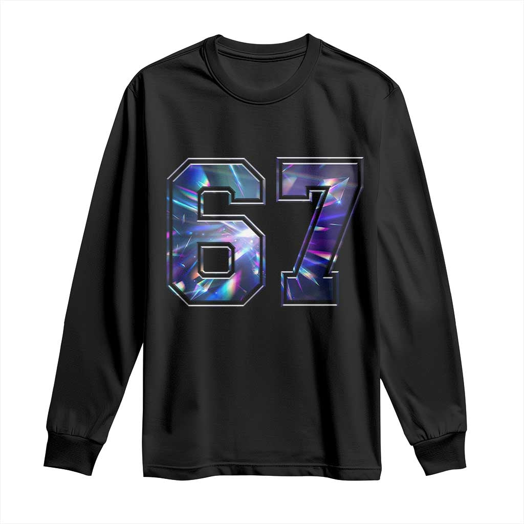 Prism Rainbow Effect Printed Long Sleeve Shirt Six Seven 67 Meme