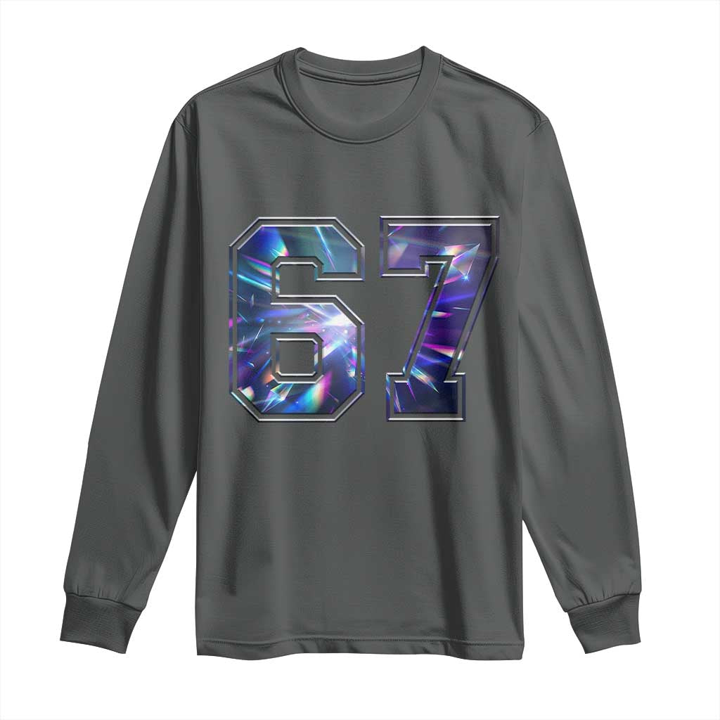 Prism Rainbow Effect Printed Long Sleeve Shirt Six Seven 67 Meme
