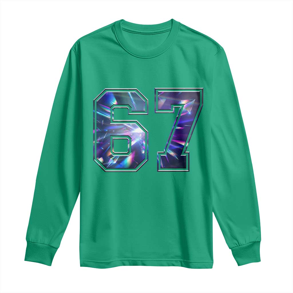 Prism Rainbow Effect Printed Long Sleeve Shirt Six Seven 67 Meme