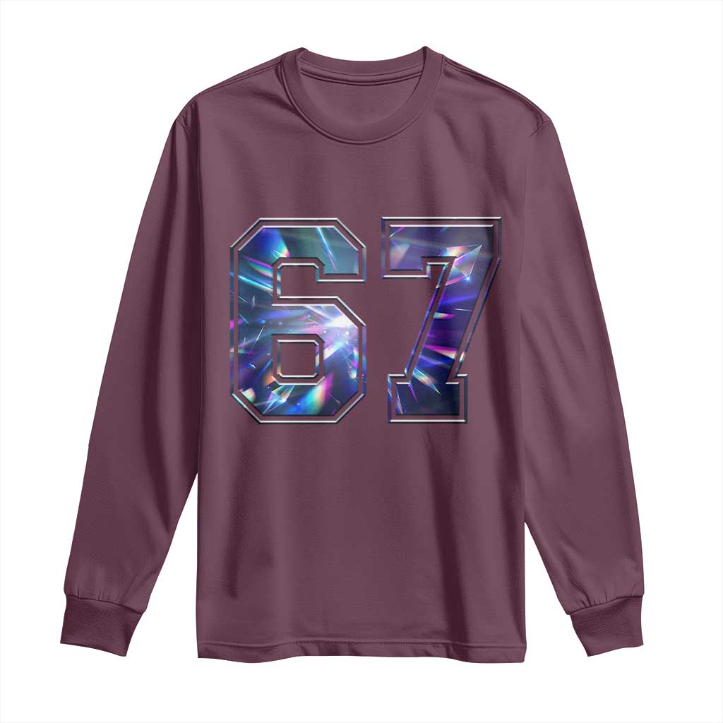Prism Rainbow Effect Printed Long Sleeve Shirt Six Seven 67 Meme