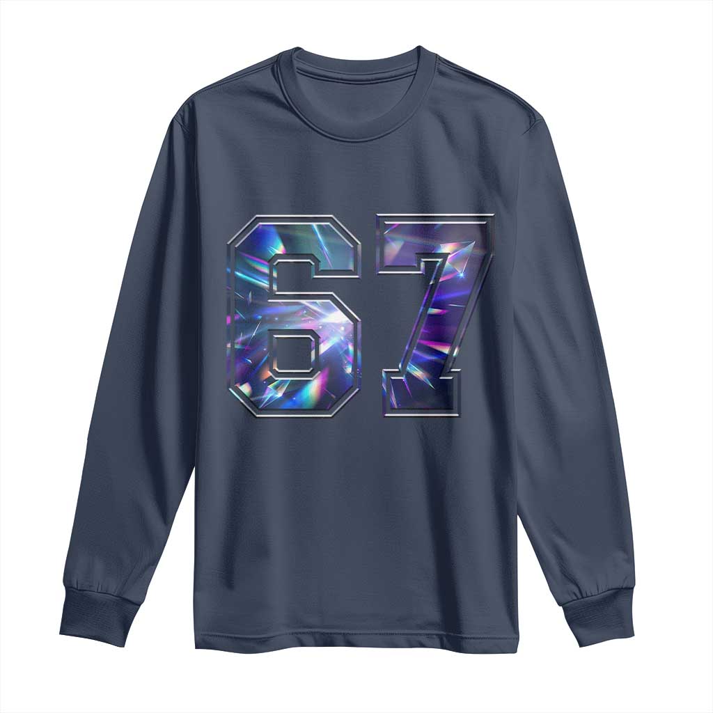 Prism Rainbow Effect Printed Long Sleeve Shirt Six Seven 67 Meme