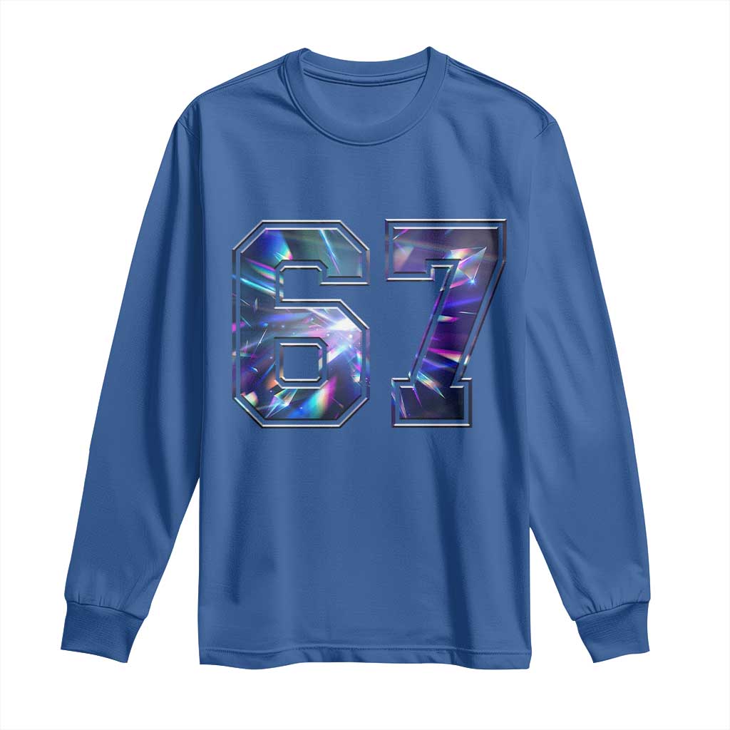 Prism Rainbow Effect Printed Long Sleeve Shirt Six Seven 67 Meme