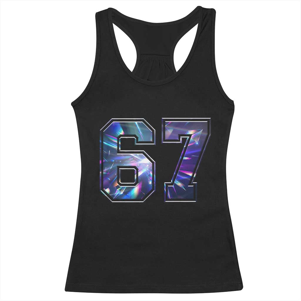 Prism Rainbow Effect Printed Racerback Tank Top Six Seven 67 Meme