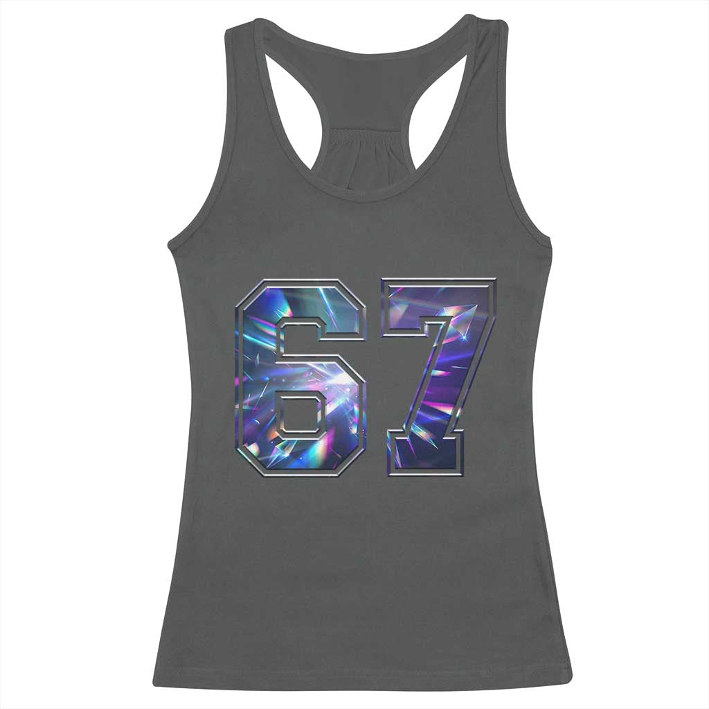 Prism Rainbow Effect Printed Racerback Tank Top Six Seven 67 Meme
