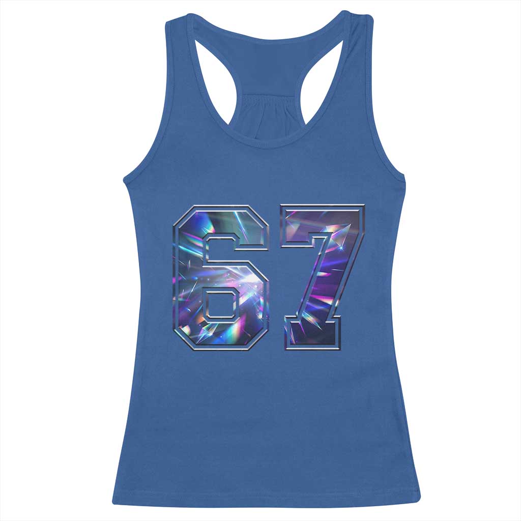 Prism Rainbow Effect Printed Racerback Tank Top Six Seven 67 Meme