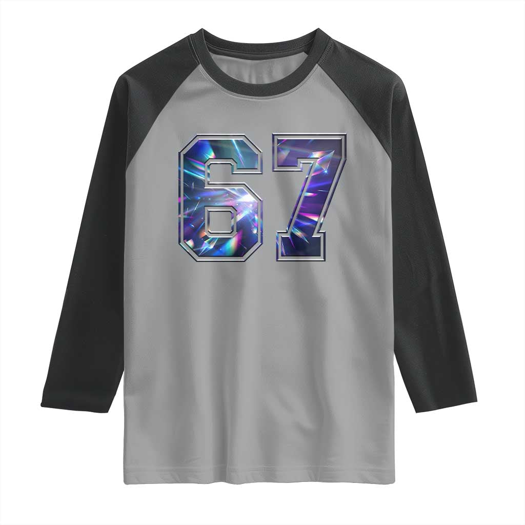 Prism Rainbow Effect Printed Raglan Shirt Six Seven 67 Meme