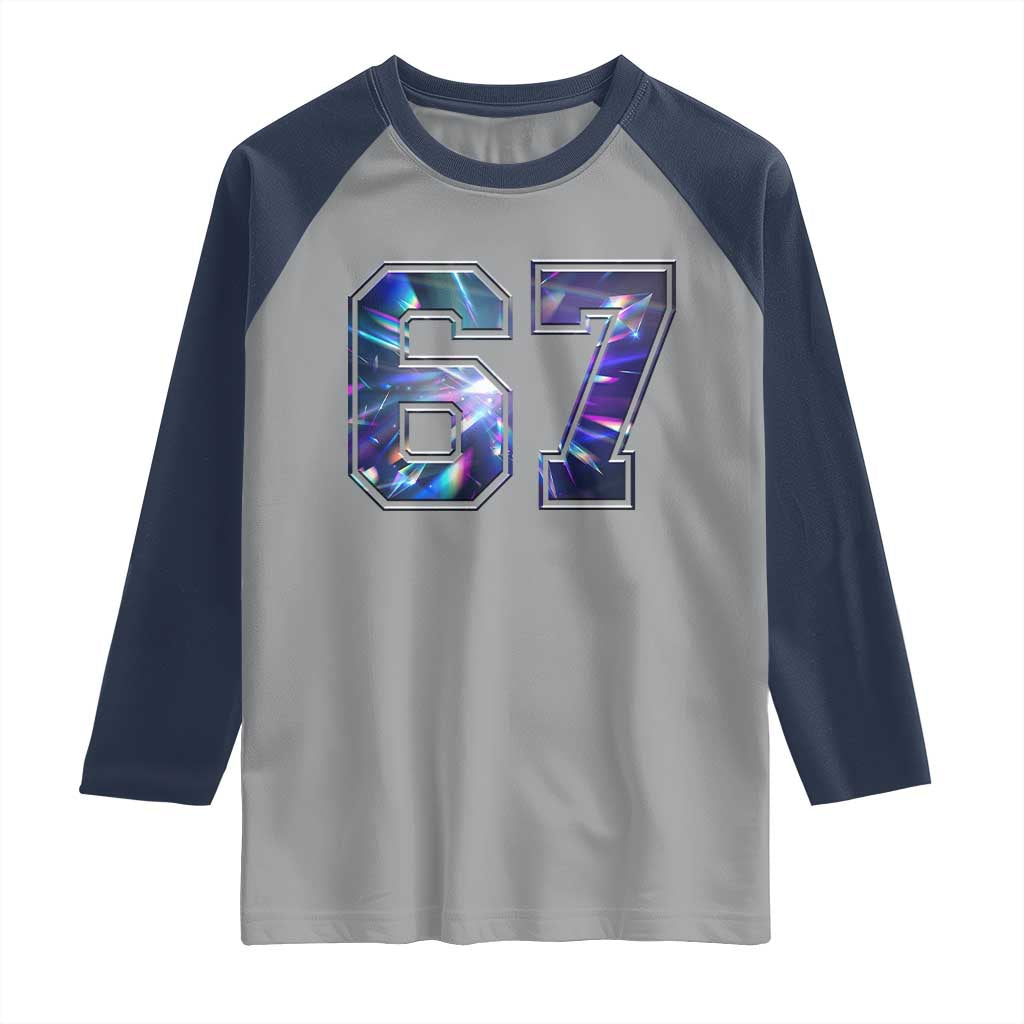 Prism Rainbow Effect Printed Raglan Shirt Six Seven 67 Meme