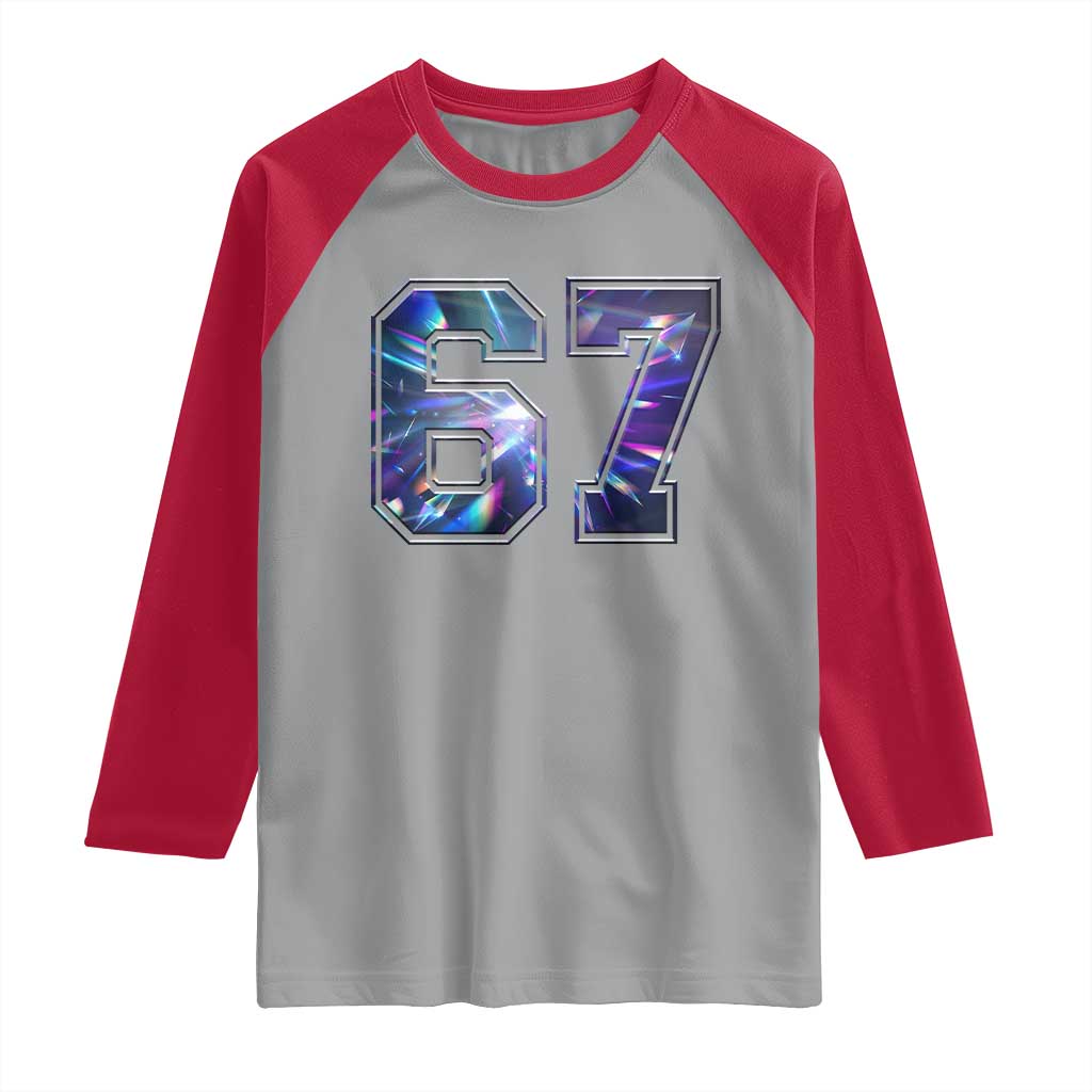 Prism Rainbow Effect Printed Raglan Shirt Six Seven 67 Meme