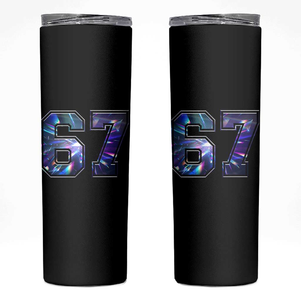 Prism Rainbow Effect Printed Skinny Tumbler Six Seven 67 Meme