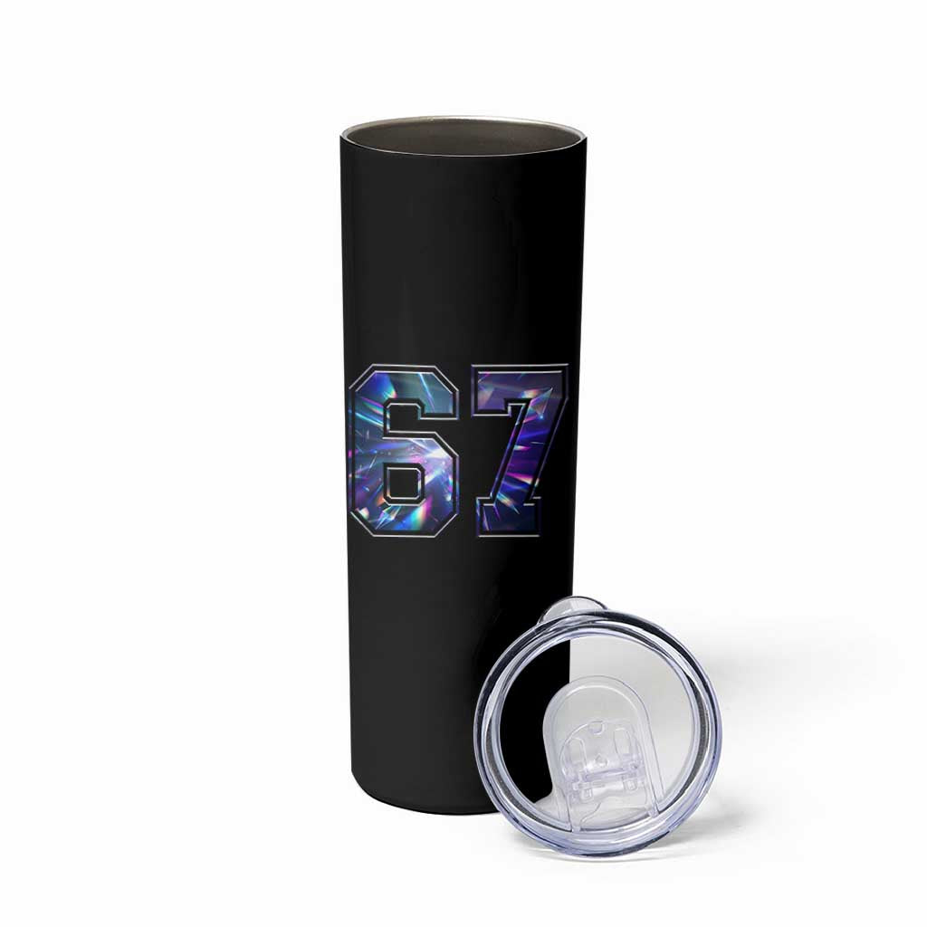Prism Rainbow Effect Printed Skinny Tumbler Six Seven 67 Meme
