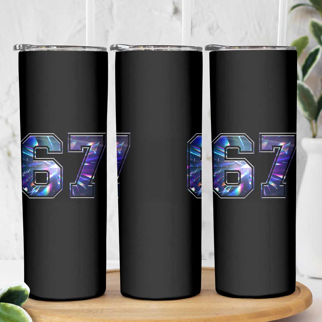Prism Rainbow Effect Printed Skinny Tumbler Six Seven 67 Meme