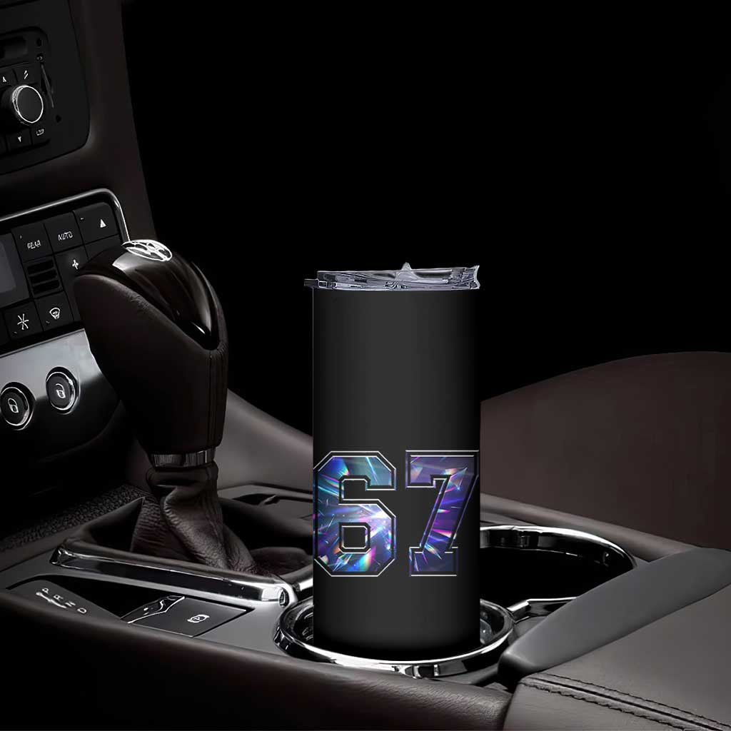 Prism Rainbow Effect Printed Skinny Tumbler Six Seven 67 Meme