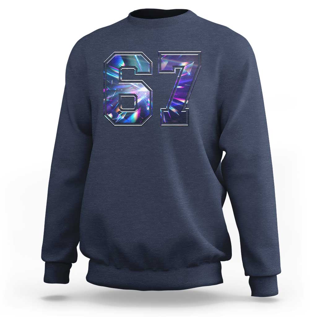 Prism Rainbow Effect Printed Sweatshirt Six Seven 67 Meme