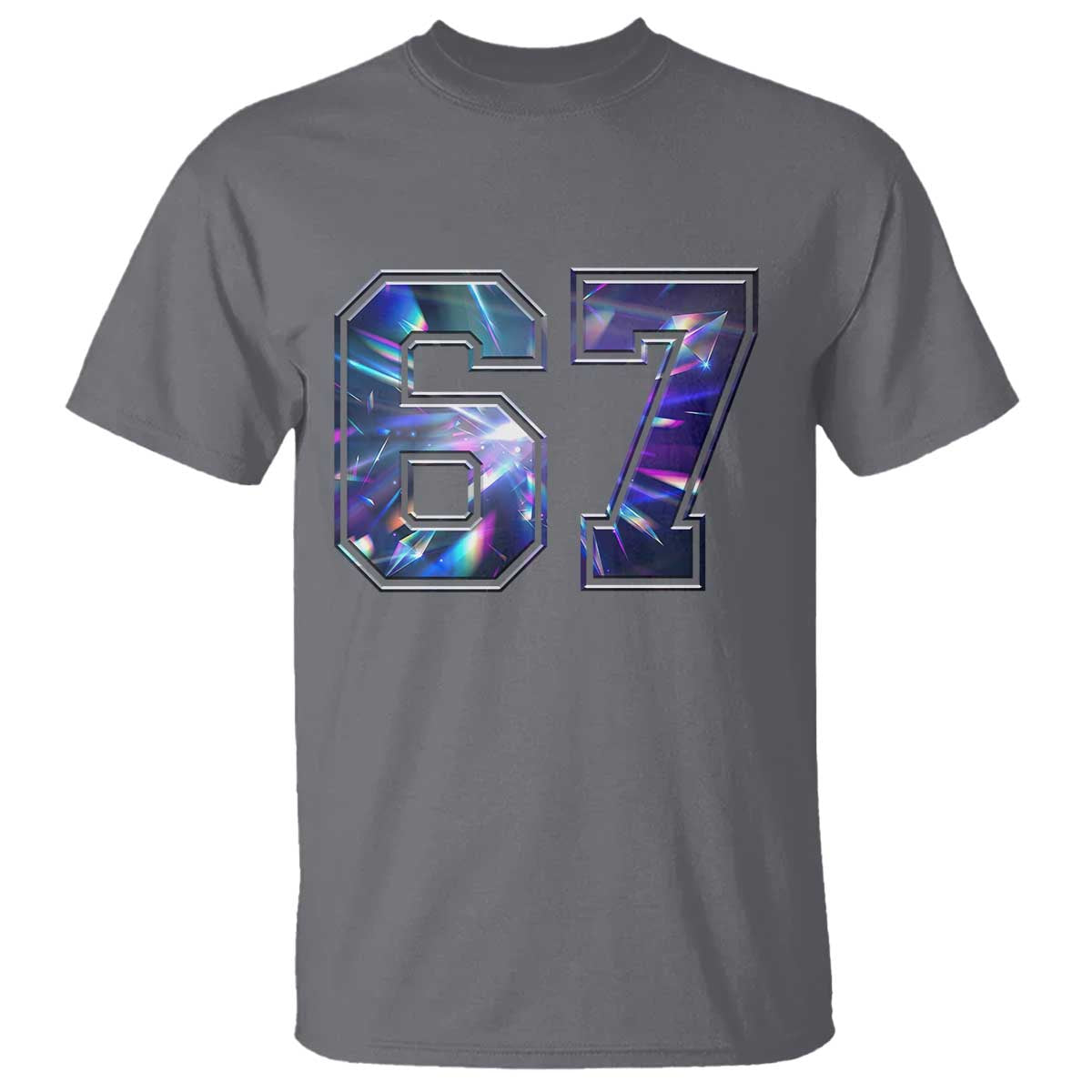 Prism Rainbow Effect Printed T Shirt Six Seven 67 Meme
