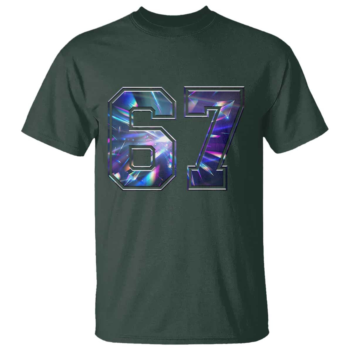 Prism Rainbow Effect Printed T Shirt Six Seven 67 Meme