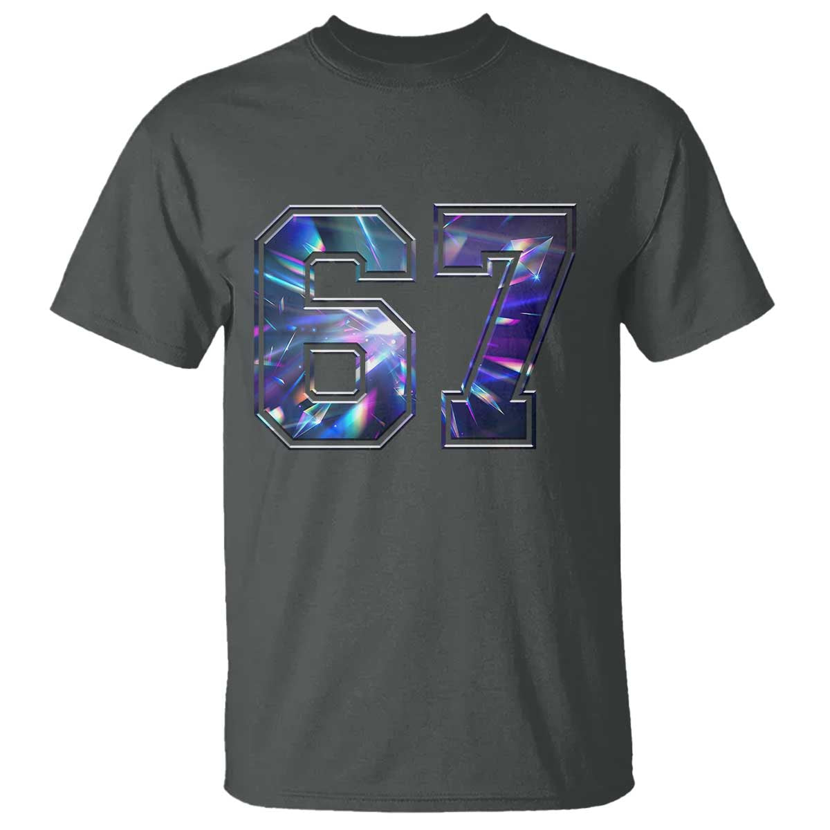 Prism Rainbow Effect Printed T Shirt Six Seven 67 Meme