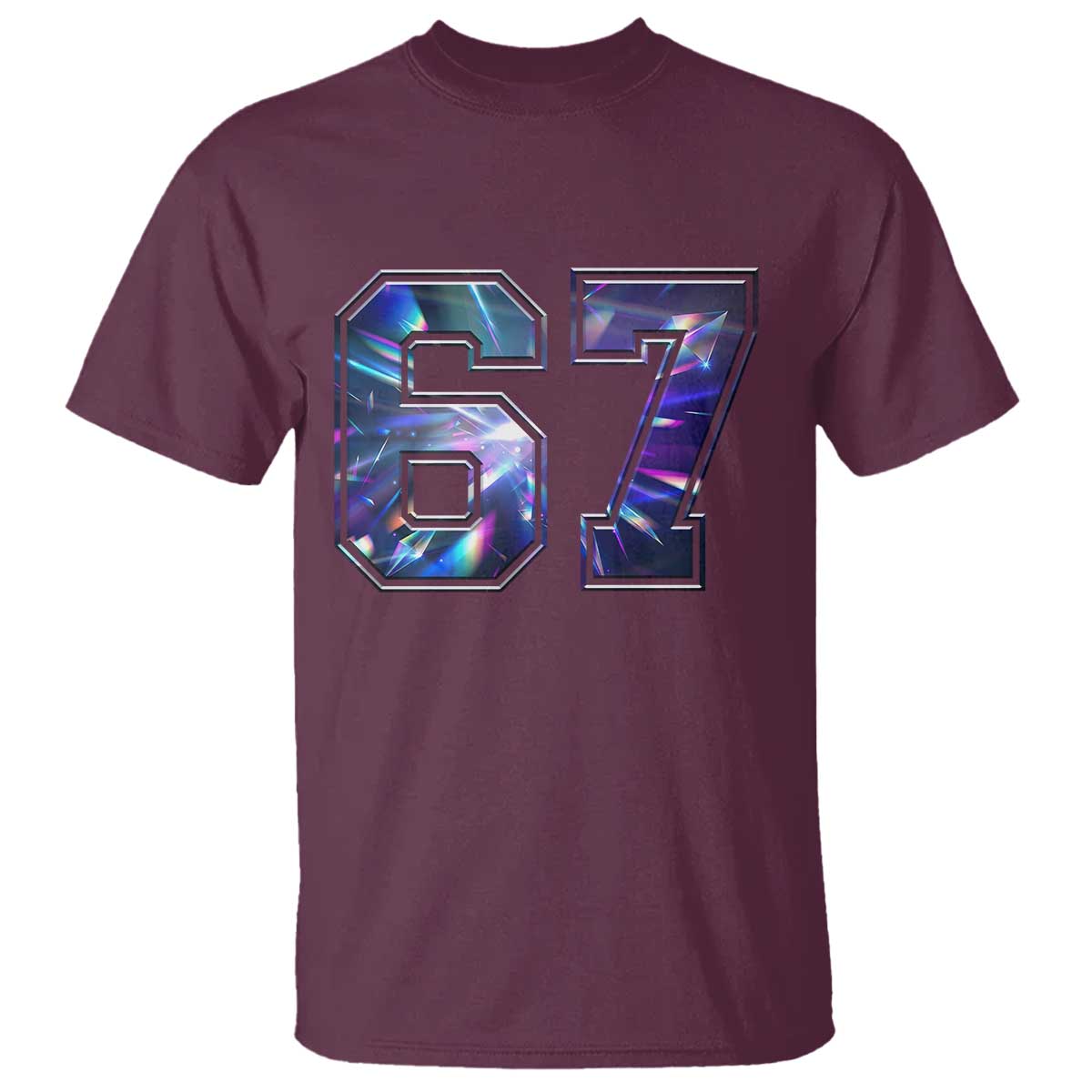 Prism Rainbow Effect Printed T Shirt Six Seven 67 Meme
