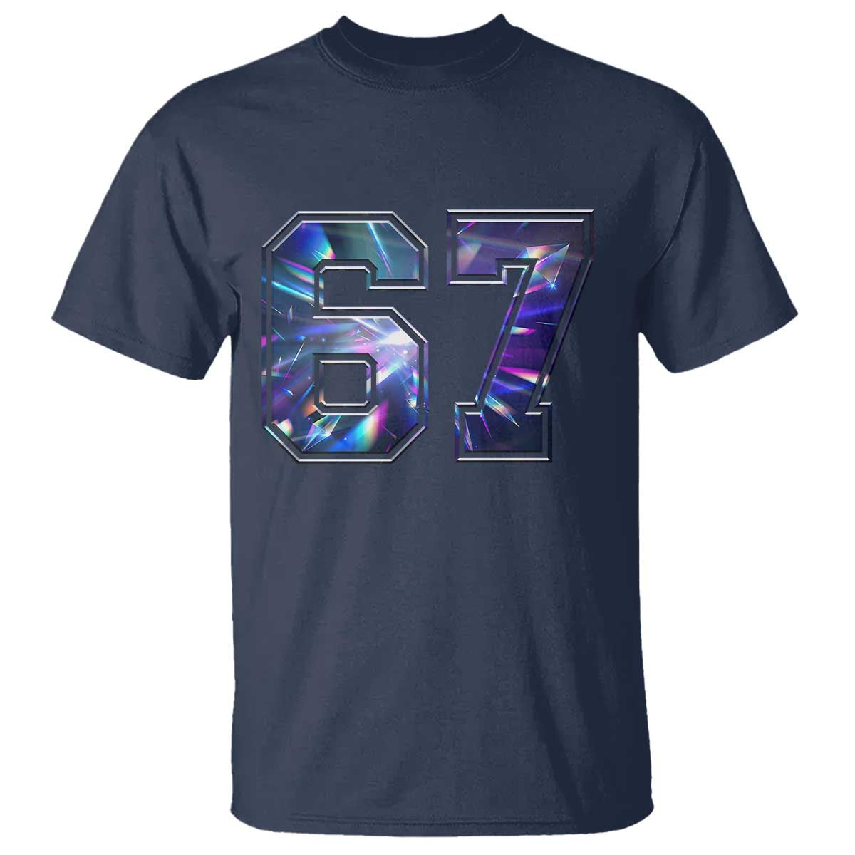 Prism Rainbow Effect Printed T Shirt Six Seven 67 Meme