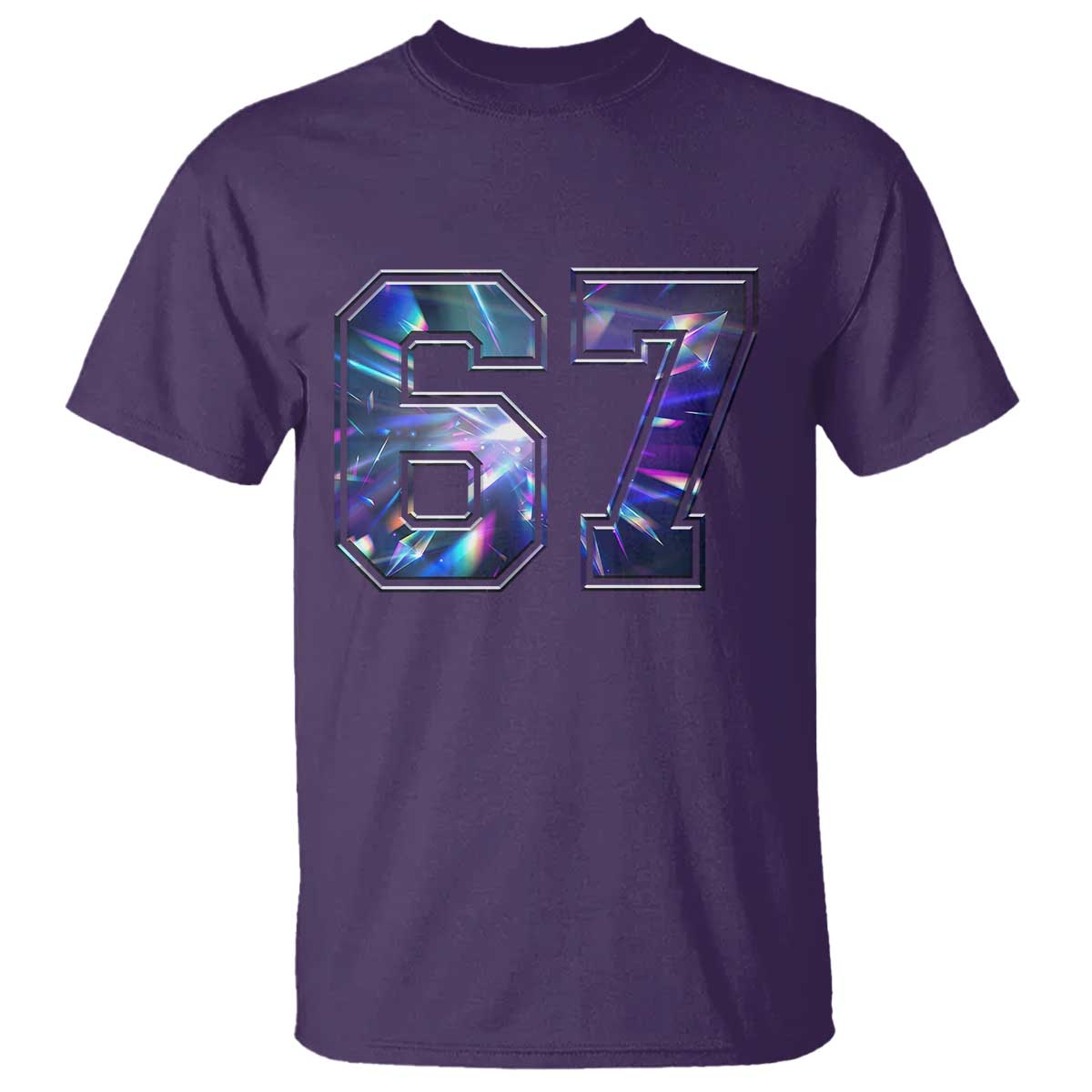 Prism Rainbow Effect Printed T Shirt Six Seven 67 Meme
