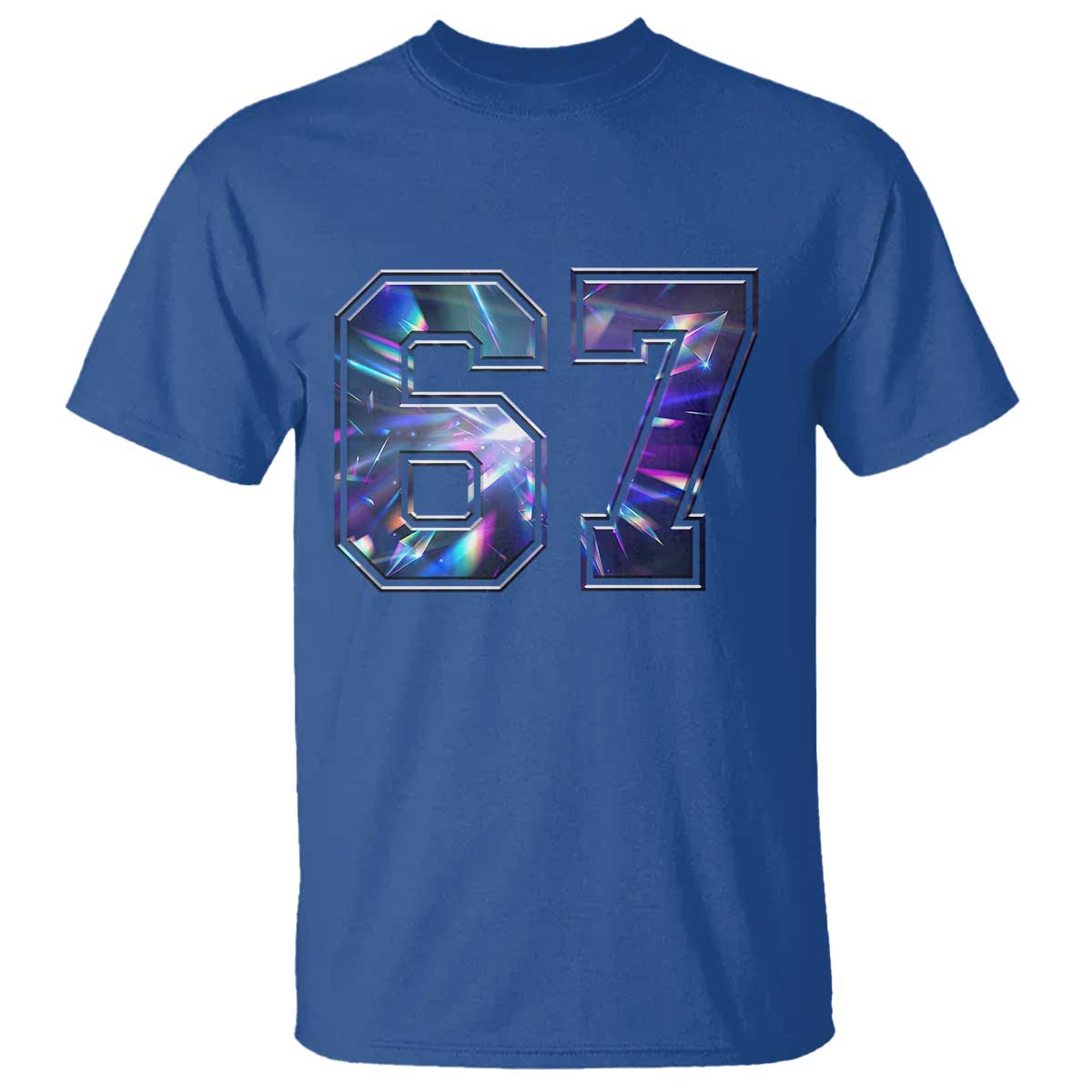 Prism Rainbow Effect Printed T Shirt Six Seven 67 Meme