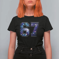 Prism Rainbow Effect Printed T Shirt For Women Six Seven 67 Meme