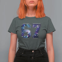 Prism Rainbow Effect Printed T Shirt For Women Six Seven 67 Meme