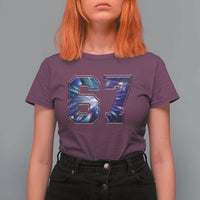 Prism Rainbow Effect Printed T Shirt For Women Six Seven 67 Meme