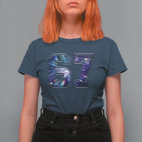 Prism Rainbow Effect Printed T Shirt For Women Six Seven 67 Meme