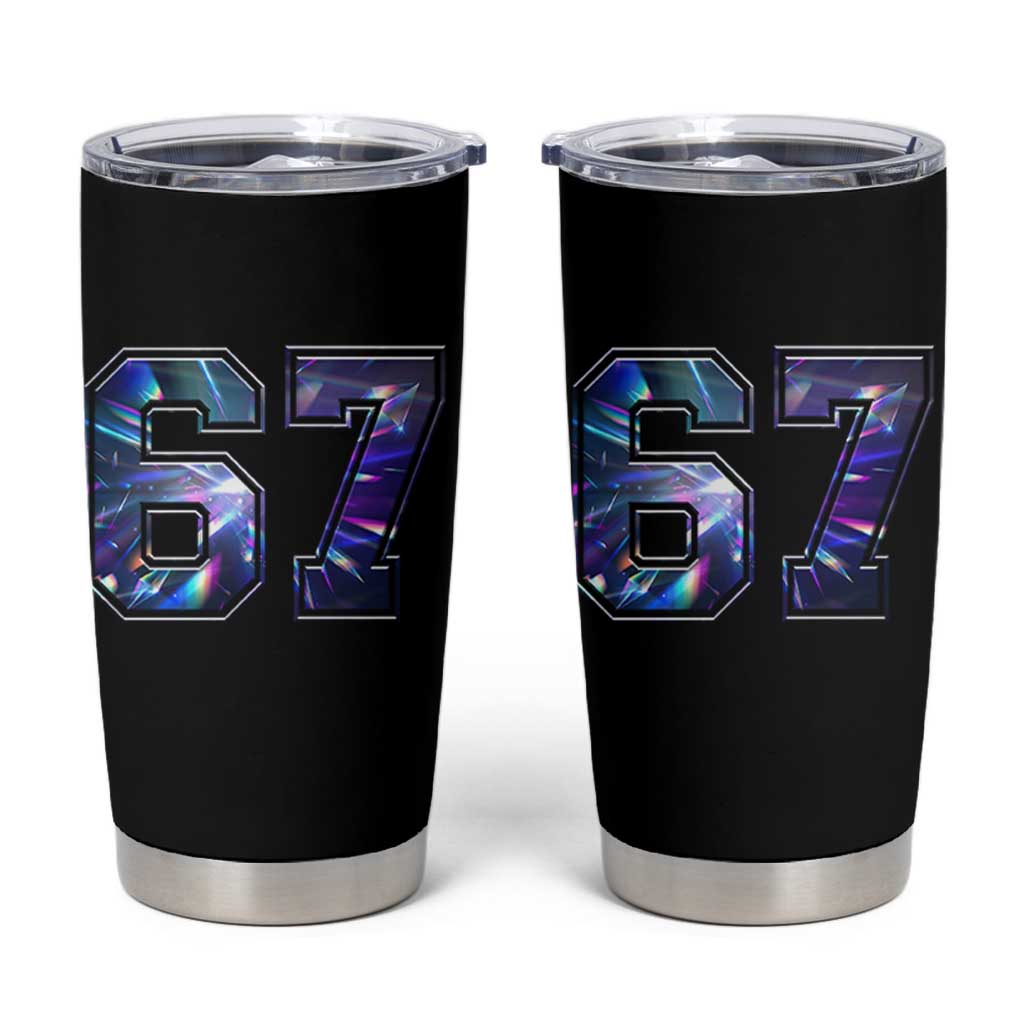Prism Rainbow Effect Printed Tumbler Cup Six Seven 67 Meme