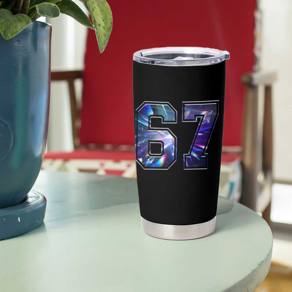Prism Rainbow Effect Printed Tumbler Cup Six Seven 67 Meme