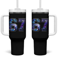 Prism Rainbow Effect Printed Tumbler With Handle Six Seven 67 Meme