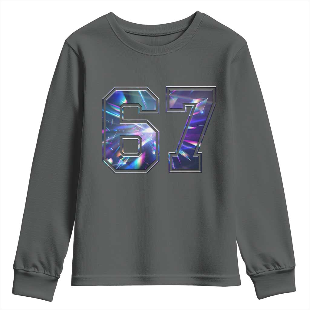 Prism Rainbow Effect Printed Youth Sweatshirt Six Seven 67 Meme
