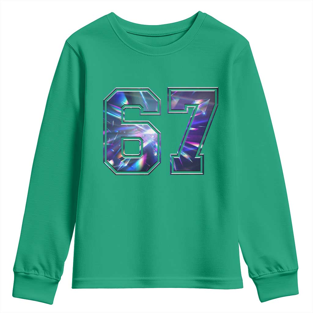 Prism Rainbow Effect Printed Youth Sweatshirt Six Seven 67 Meme