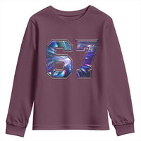 Prism Rainbow Effect Printed Youth Sweatshirt Six Seven 67 Meme