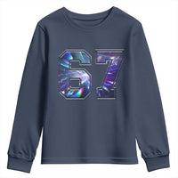 Prism Rainbow Effect Printed Youth Sweatshirt Six Seven 67 Meme