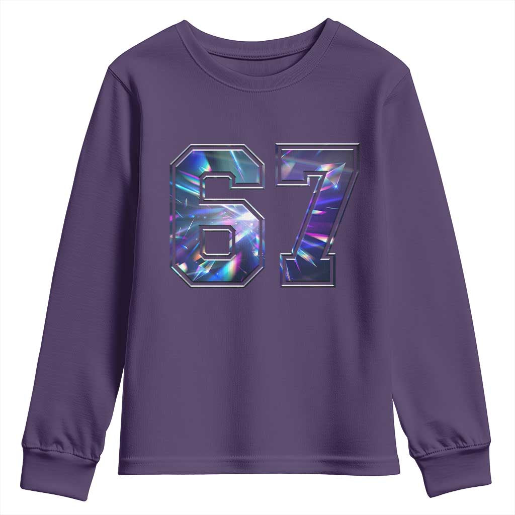 Prism Rainbow Effect Printed Youth Sweatshirt Six Seven 67 Meme