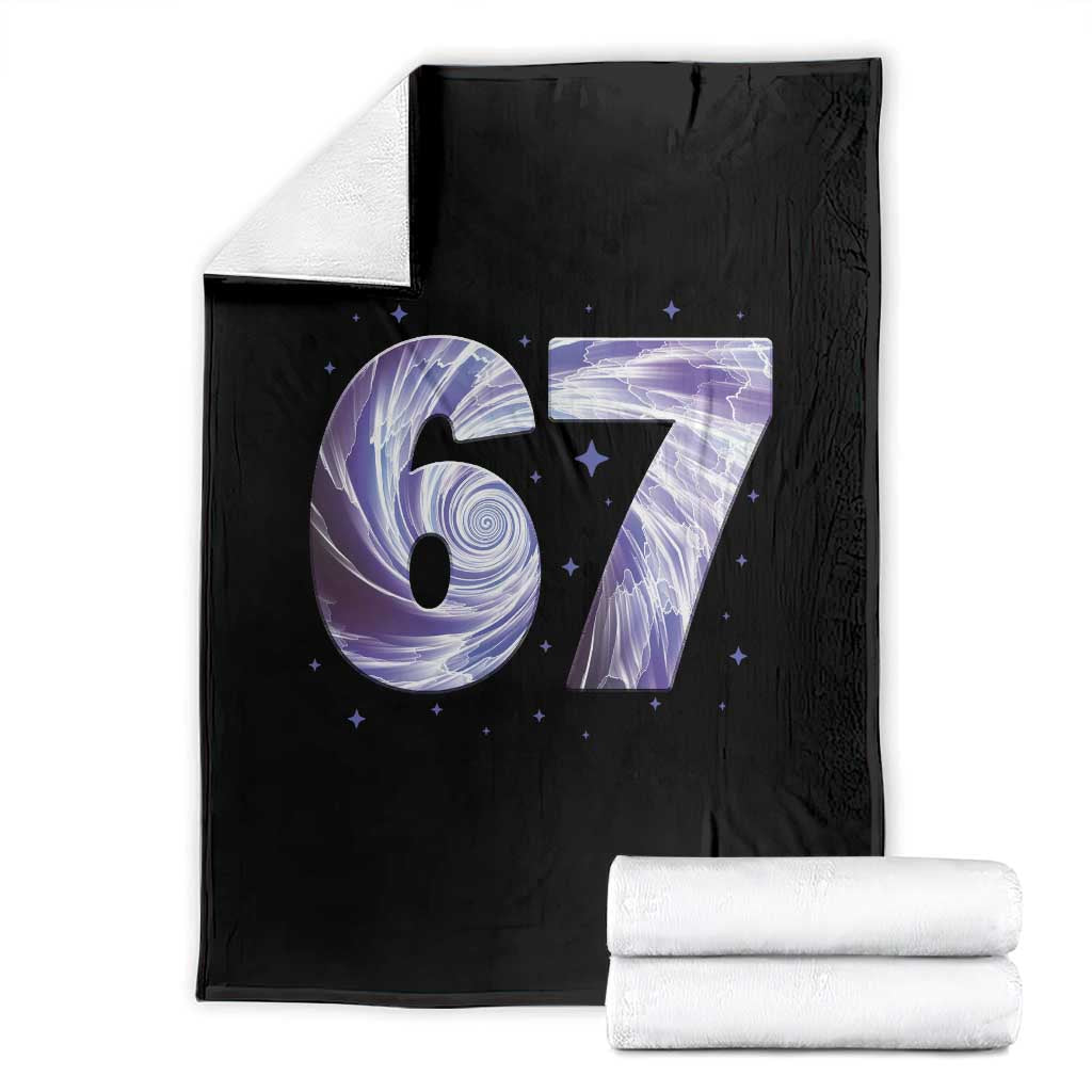 Swirl Effect Printed Six Seven Meme Throw Blanket Gen Z Alpha Gift