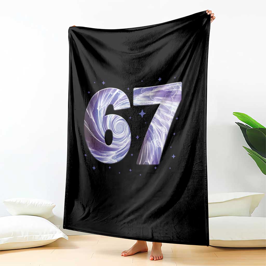 Swirl Effect Printed Six Seven Meme Throw Blanket Gen Z Alpha Gift