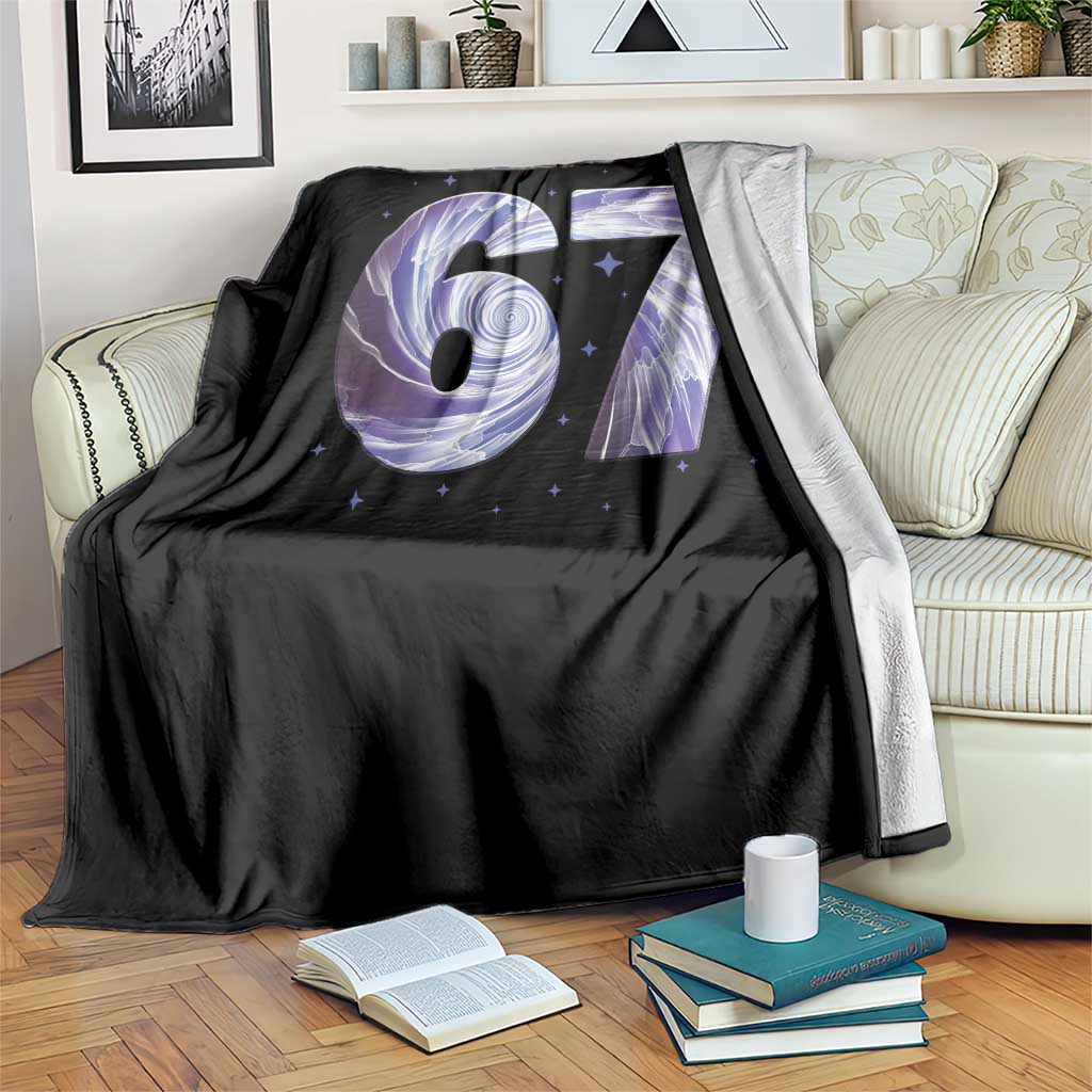 Swirl Effect Printed Six Seven Meme Throw Blanket Gen Z Alpha Gift