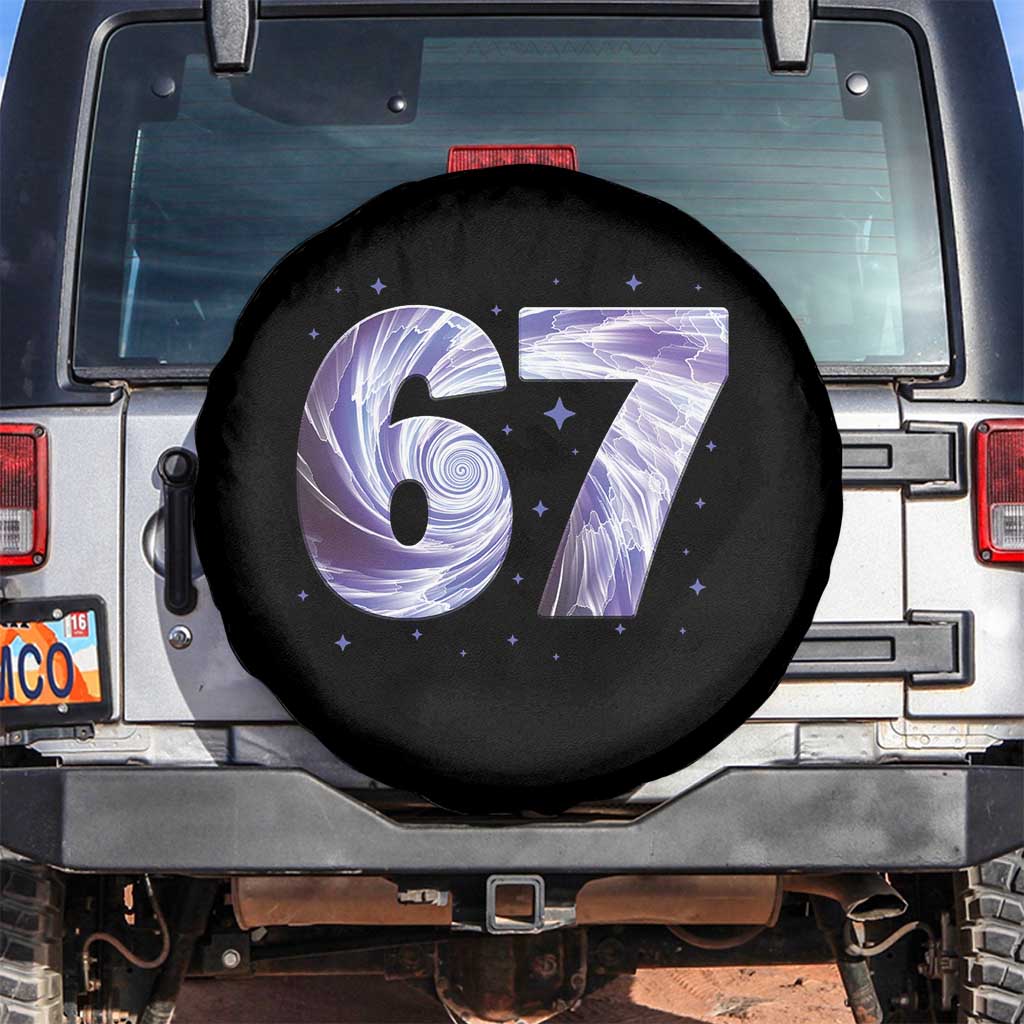 Swirl Effect Printed Six Seven Meme Spare Tire Cover Gen Z Alpha Gift
