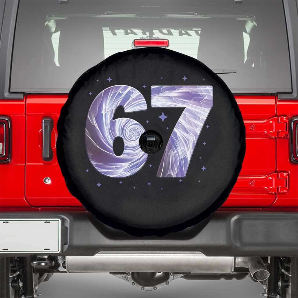 Swirl Effect Printed Six Seven Meme Spare Tire Cover Gen Z Alpha Gift