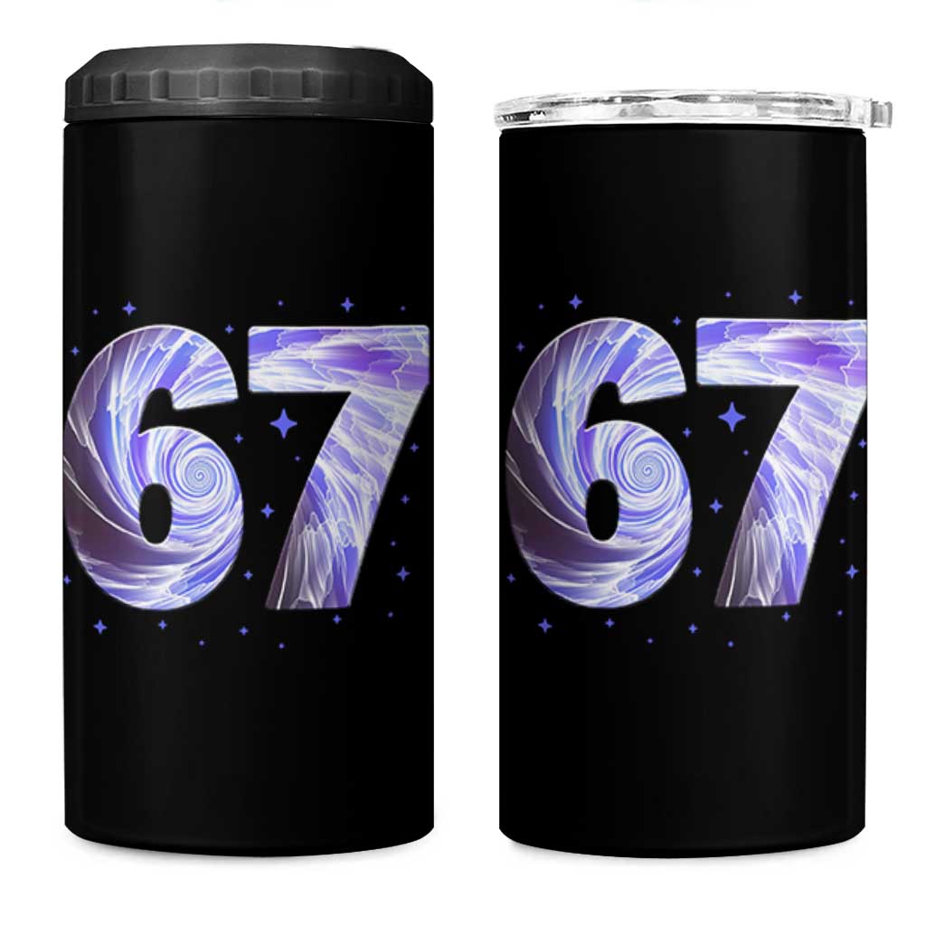 Swirl Effect Printed Six Seven Meme 4 in 1 Can Cooler Tumbler Gen Z Alpha Gift