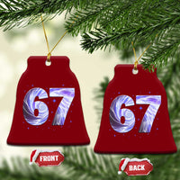 Swirl Effect Printed Six Seven Meme Ceramic Ornament Gen Z Alpha Gift