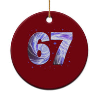 Swirl Effect Printed Six Seven Meme Ceramic Ornament Gen Z Alpha Gift