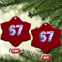 Swirl Effect Printed Six Seven Meme Ceramic Ornament Gen Z Alpha Gift