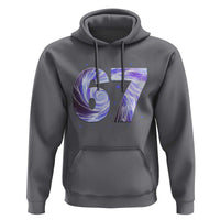 Swirl Effect Printed Six Seven Meme Hoodie Gen Z Alpha Gift